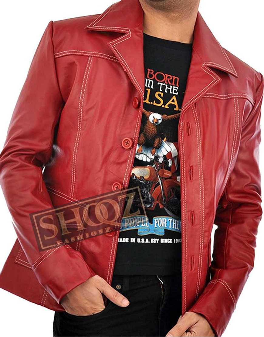 Fight Club Brad Pitt Leather Jacket Fight Club Brad Pitt Leather Jacket
